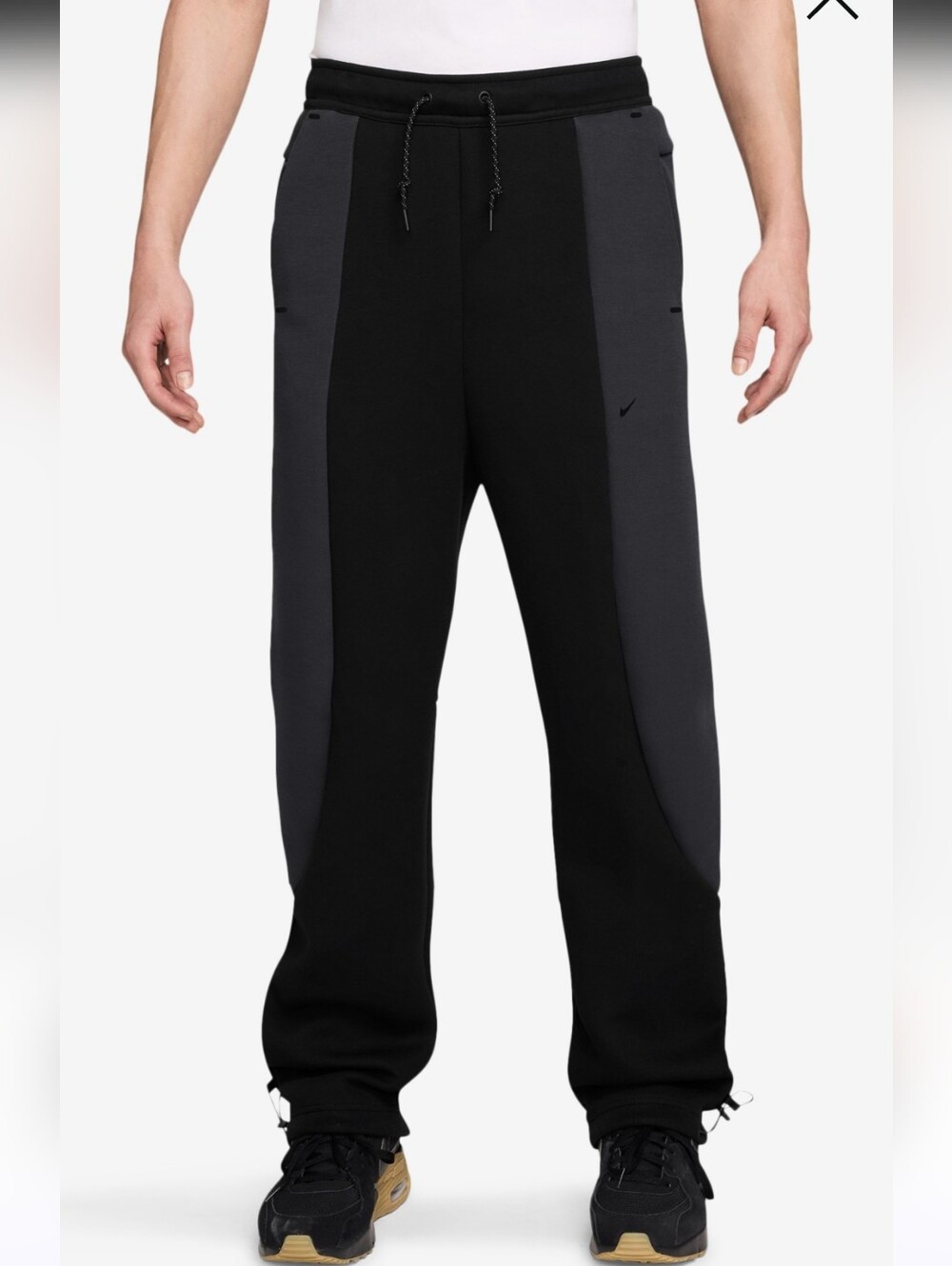 Nike Men's Tech Fleece Open Hem Pants Joggers Sz Large Black / Gray